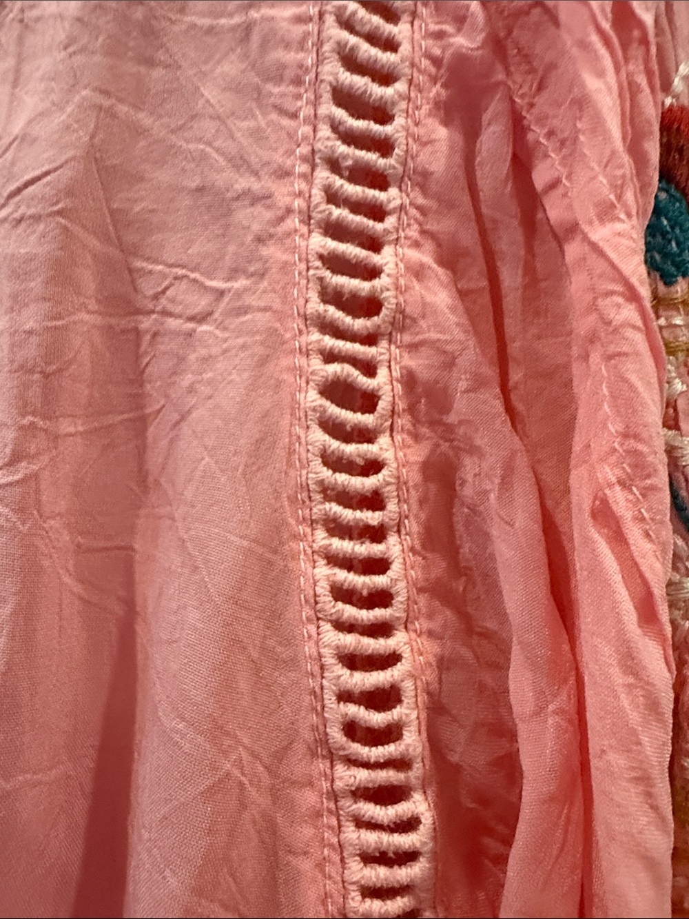 Johnny Was Pink Embroidered Floral Tunic - Picture 6 of 9